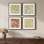 Framed William Morris Wall Art Set of 4, Vintage Botanical Floral Fruit Pattern by Cuspin