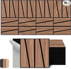 WoveN SounD Artisan Acoustic Wall Panels, 16 Pack 12x12 Inch, PVC Wood Grain by WovenSound
