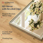 Keonjinn 42" x 36" Brushed Nickel Bathroom Vanity Mirror, Large Silver Bathroom - Image 4