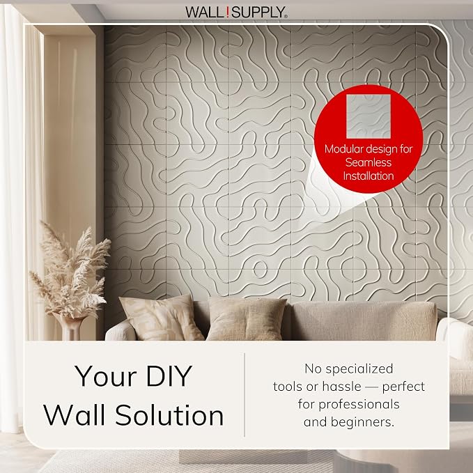 Wall!Supply - 3D Wall Panels – Flow Line Cashmere Wall Covering - Lightweight - Image 2