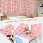 Heikki 30 Pack 3D Wall Panel for Interior Wall Décor, PVC Flower Textured Wall - Image 3