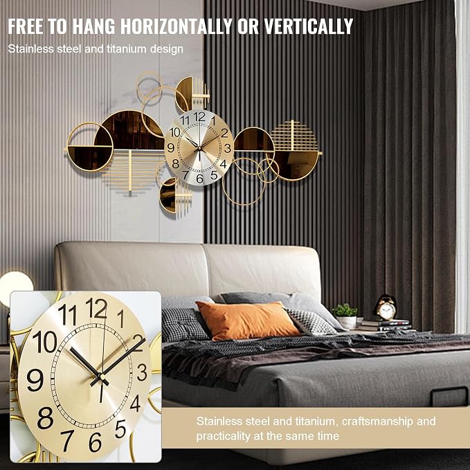 Metal Wall Clock Decorative 3D Metal Wall Art Clock - Image 4