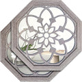 ZOLAPI 2 PCS 20 inch Octagon Wall-Mounted Mirrors, Vintage Farmhouse Mirror by ZOLAPI