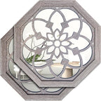 ZOLAPI 2 PCS 20 inch Octagon Wall-Mounted Mirrors, Vintage Farmhouse Mirror by ZOLAPI