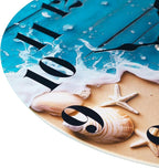 Indoor/Outdoor Clocks Waterproof, Glass Rustic Beach Decor Wall Clock - Image 8