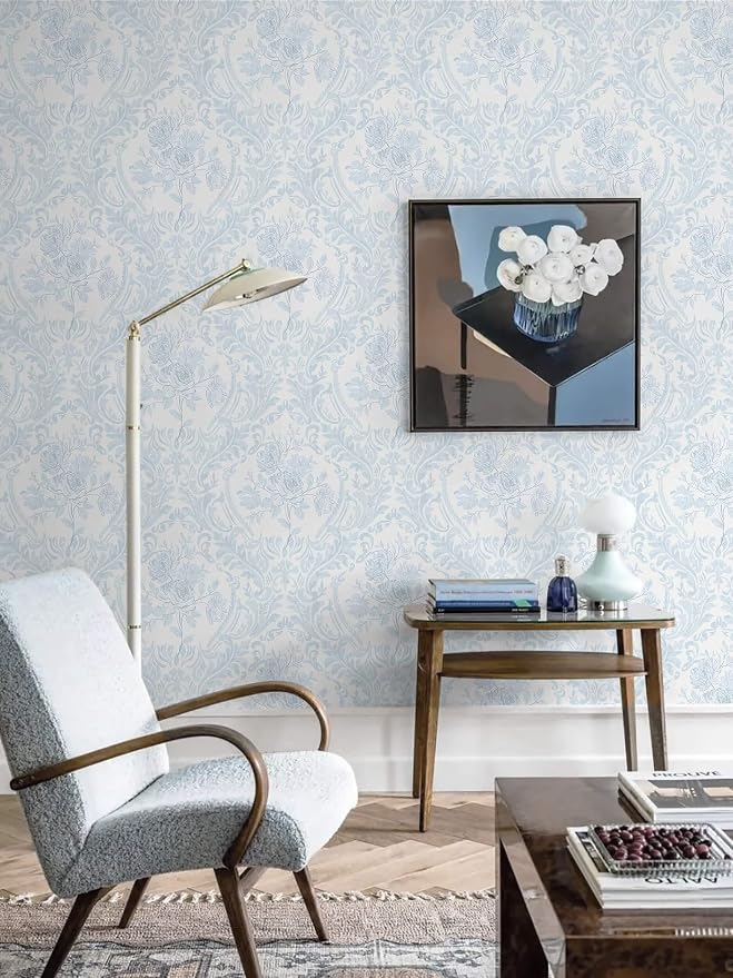 Ismoon Peel and Stick Wallpaper Vintage Floral Contact Paper Boho Watercolor - Image 5