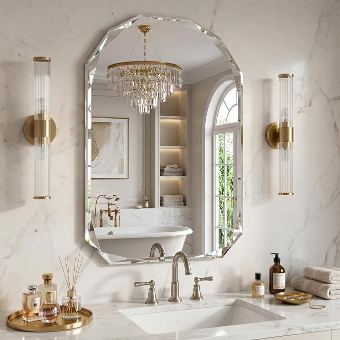 Suidia Bathroom Mirror, Frameless Bathroom Mirror - Image 2