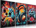 PPV 3Pcs Cool Gaming Wall Art Retro Video Game watercolor Posters Pictures by PPV