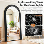 Antok Full Length Mirror 82"×44" Floor Mirror Standing Tall Mirror, Arched - Image 5