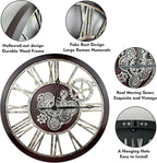 The B-Style Large Real Moving Gears Wall Clock 30 inch Rustic Retro Industrial - Image 3