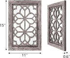 Set of 2 11x15 Inch Rectangular Shatterproof Brown Decorative Wall Mirrors - Image 2