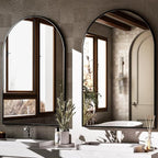 HARRITPURE Arched Wall Mirror 24"x36" – Black Metal Frame Vanity Mirrors - Image 5