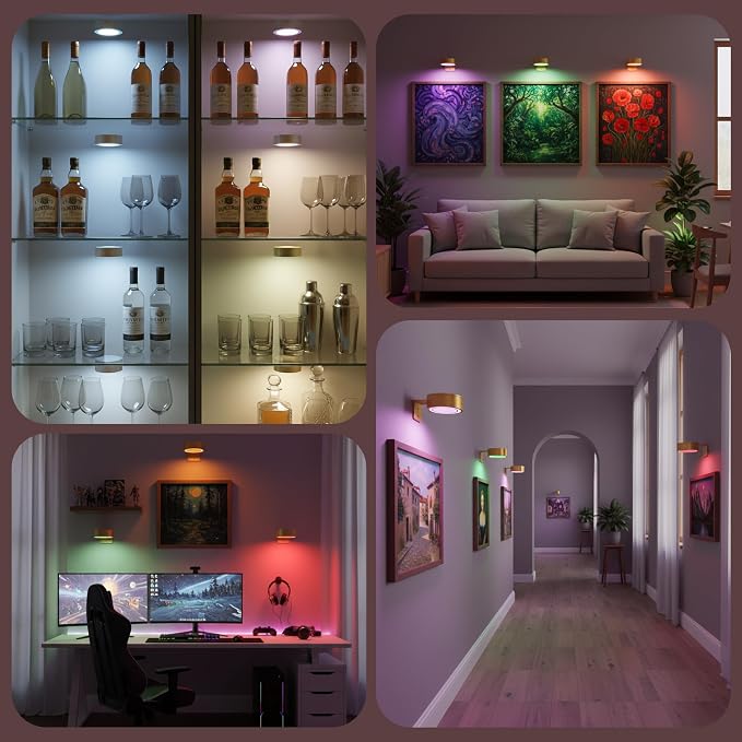 3-Pack Picture Lights for Wall, 13 RGB Color Changing Led Art Display Light - Image 9