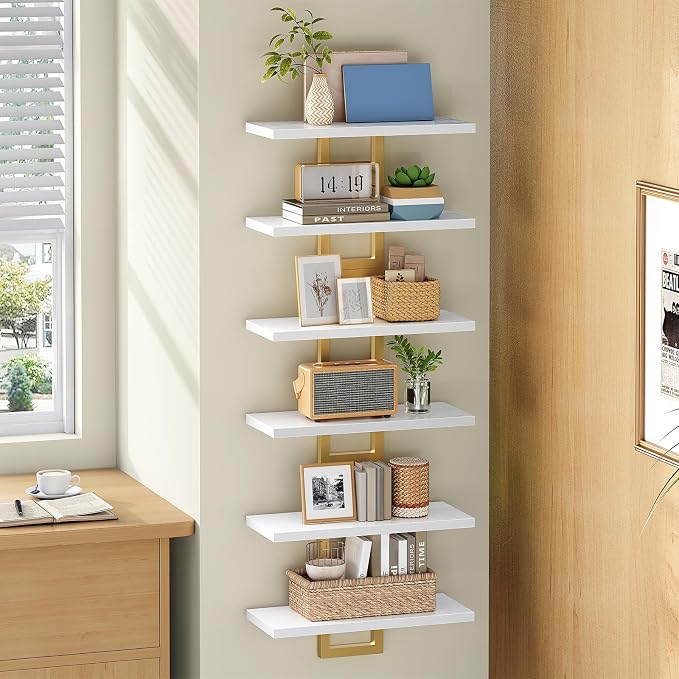 HOOBRO Floating Shelves, 15 Inch Wall Shelf Set of 3, Wall Mounted Storage - Image 4
