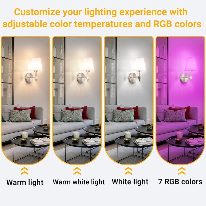 Vimhou Peel and Stick Wall Sconces, Stick On Wall Sconce Set of 2, Battery - Image 4