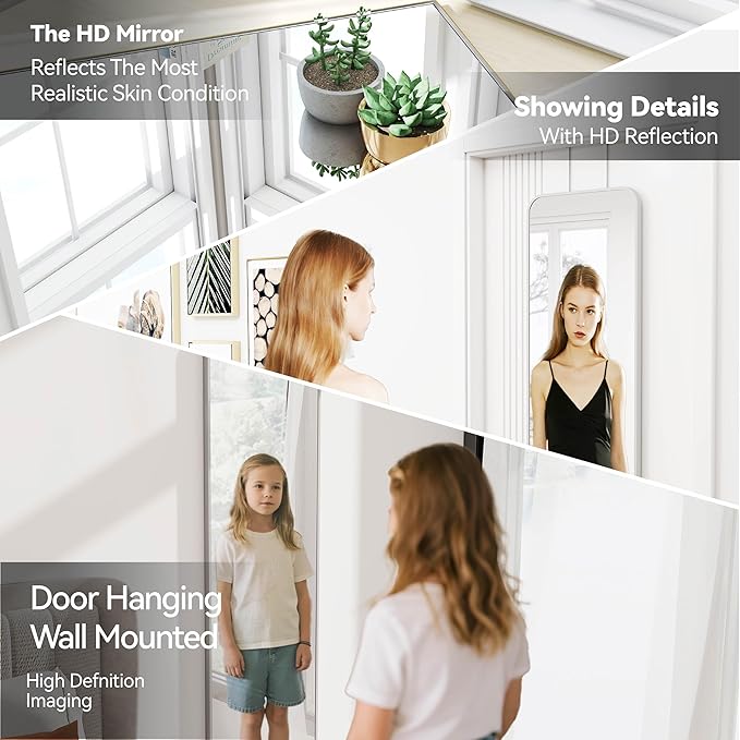 SCWF-GZ 47x14 Mirror Rectangle Full Body Length Door Hanging Wall Mounted - Image 4