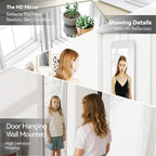 SCWF-GZ 47x14 Mirror Rectangle Full Body Length Door Hanging Wall Mounted - Image 4