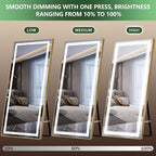 FENNIO Full Length Mirror with Lights, Free Standing Lighted Floor Mirror - Image 8