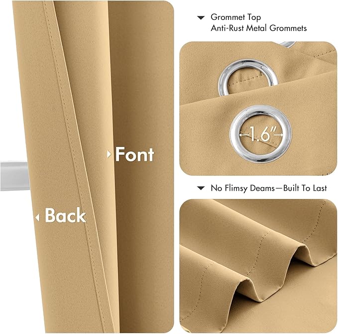MIULEE Blackout Curtains for Bedroom Living Room 2 Panels, Thermal Insulated - Image 4