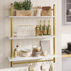 Bestier 31" Industrial Pipe Shelving, Floating Kitchen Wall Shelves 3 Tier - Image 4