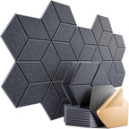12 Pack Self-Adhesive Acoustic Panels 12" X 10" X 0.4" by Dailycooper