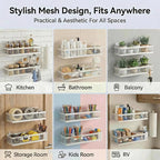PUSDON 5-in-1 16.5" Extra Long Slim Wall Mount Wrapped Mesh Kitchen Organizer & - Image 8