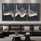 Large Framed Modern Abstract Mountain Wall Art - Image 2