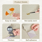 Rugreat Textured Grasscloth Wallpaper Peel and Stick 472inL 17.3inW Beige - Image 2