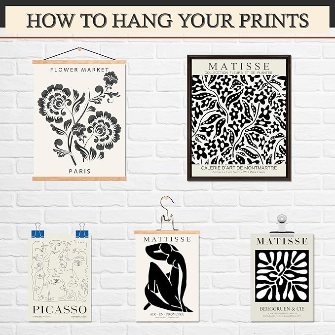 LANCHI95 16 PCS Black and White Home Decor, Eclectic Wall Art, Minimalist - Image 5