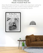 iHery Premium Natural Black OAK Wood 16x20in No Panic Just Disco Trendy Framed - Image 2