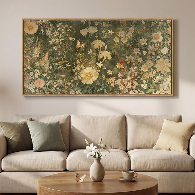 Large Framed Vintage Botanical Wall Art by Cuspin