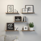 DOLLFIO Floating Shelves, 5 Sets Wall Shelves, Wood Floating Shelves - Image 6