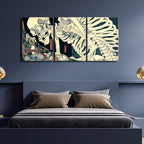 Wieco Art 3 Piece Witch and Skeleton Ukiyo-E by Utagawa Takiyasha Historic - Image 5