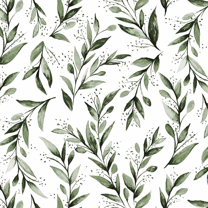 Livebor Green Leaf Wallpaper Peel and Stick Olive Leaf Contact Paper 17.7inch x - Image 9