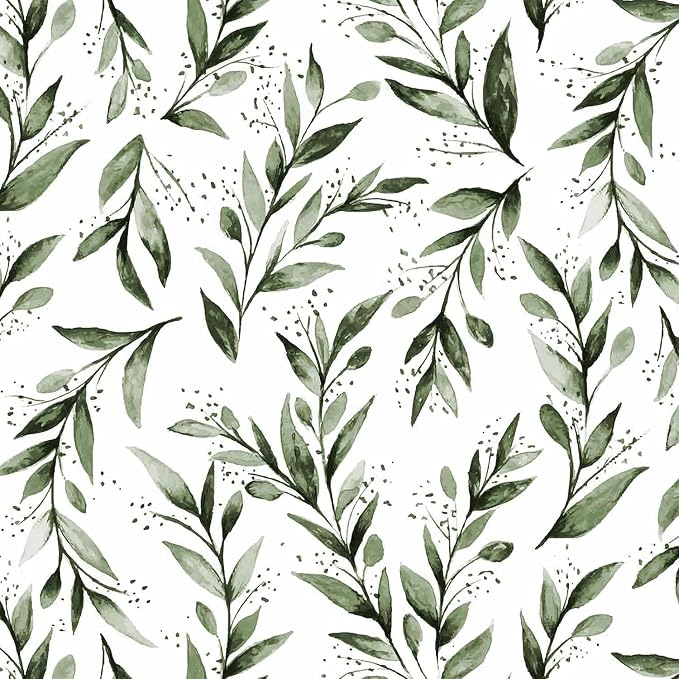 Livebor Green Leaf Wallpaper Peel and Stick Olive Leaf Contact Paper 17.7inch x by LiveborDirectWallpaper