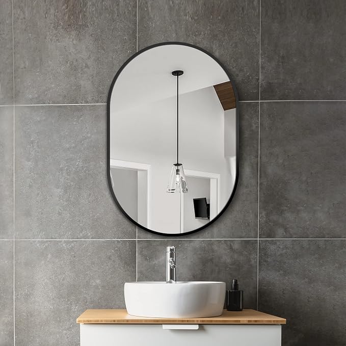 Bathroom Mirror for Wall, Metal Framed Vanity Mirror - Image 2