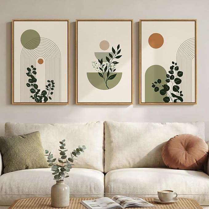 3 Piece Framed Abstract Boho Wall Art by MXART