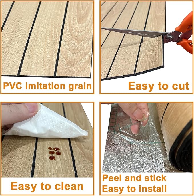 Yutianli PVC Slat Wall Panel Peel and Stick 236"x 15.7" Faux Wood Slat Panel - Image 6