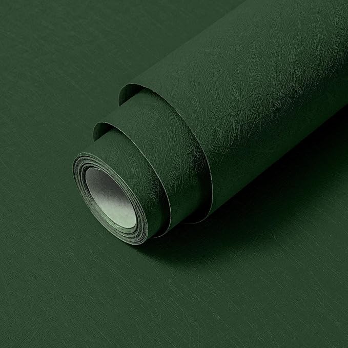 Abyssaly Dark Green Peel and Stick Wallpaper Removable Silk Texture Contact by Abyssaly
