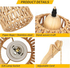 Frideko Plug in Wall Sconces Set of Two Hand Woven Lamp - Image 5