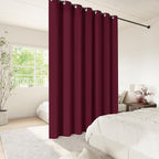 ChrisDowa Room Divider Curtain 90 Inches Long, Wide Blackout Sliding Door - Image 2