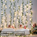 suddus Vine with Fairy Light Plug in, 33ft 100 LED Pothos String Lights - Image 2