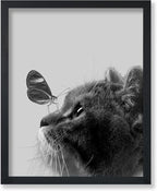 Poster Master Butterfly on Cat Print by PosterMaster