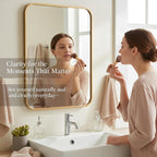 2-Pack 24x36 Inch Matte Gold Bathroom Vanity Mirrors | Flush Mount Deep Set - Image 5