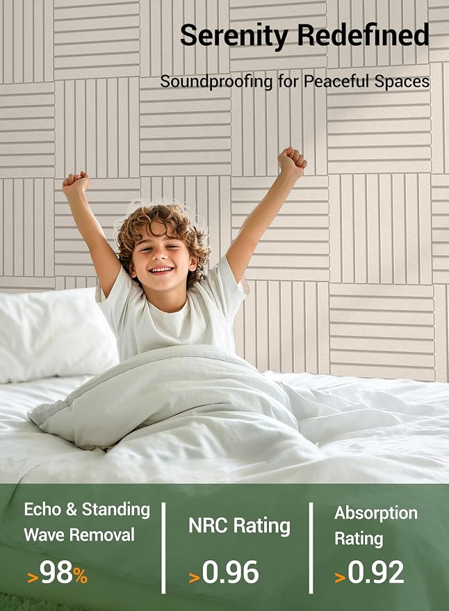 Waister 12 Pack Soundproof Wall Panels, 0.47 inch Thicker High Density Acoustic - Image 4