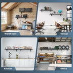 Jusgym 2 Pack Heavy Duty Garage Wall Shelving Set, Wall Mounted Garage Shelves - Image 6