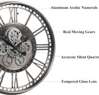 CLXEAST 28 Inch Original Real Moving Gear Wall Clock Roman Numerals, Oversized - Image 3