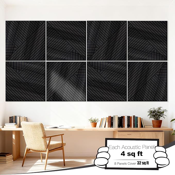 Mollywell Art Acoustic Wall Panels, 24x24 Inch 8 Pack, Wood Veneer, Sound - Image 2