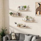 Floating Shelves for Wall, 4 Sets Rustic Wall Mounted Shelves - Image 2