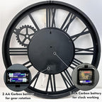 The B-Style Large Real Moving Gears Wall Clock 30 inch Rustic Retro Industrial - Image 5